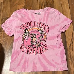 Rolling Stones t-shirt, pink tie dye size Medium